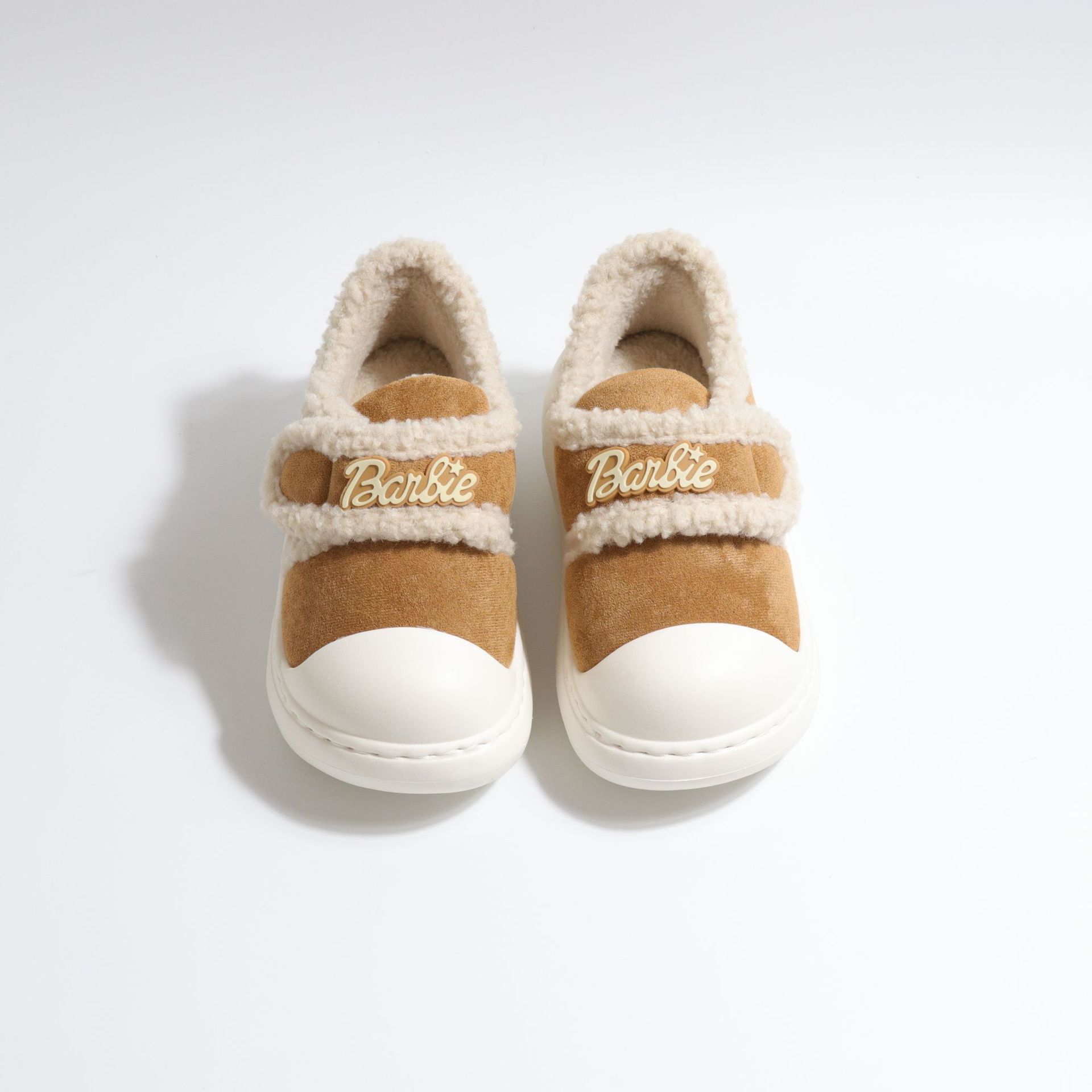 2025 nuevo estilo anti-patada puntera más zapatillas de terciopelo modelos de otoño e invierno para mujer zapatos de algodón con velcro cálidos casuales