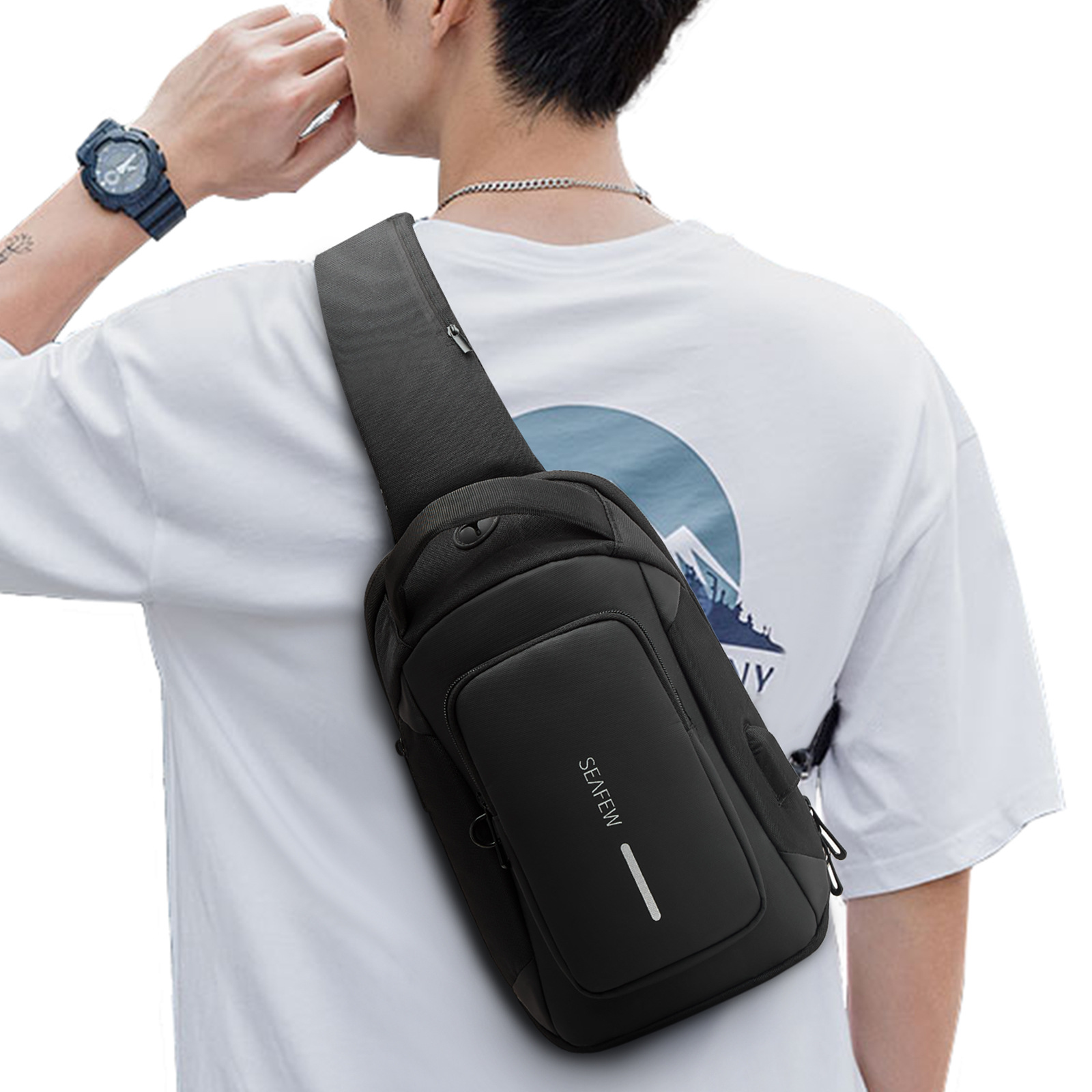 Casual bolso de pecho de hombre, bolso de viaje, bolso de hombro, bolso de mochila de moda multifuncional, bolso pequeño, bolso de moda, nuevo tipo de bolso de hombre