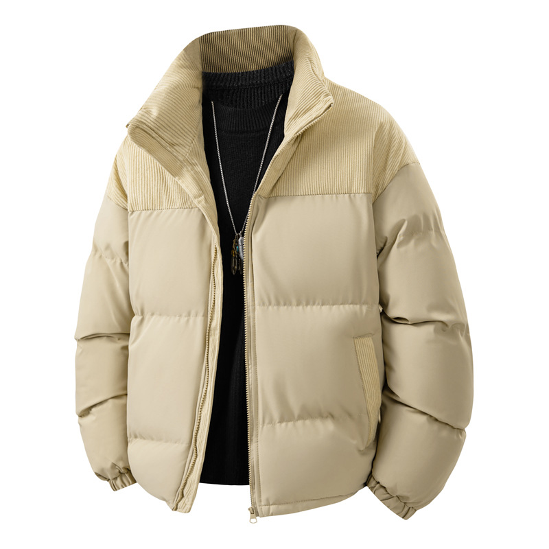 Padded Clothes Men's And Women's Corduroy Padded Clothes Thickened Padded Jackets Loose Stand-up Collar Couple Jackets_viptrois.com