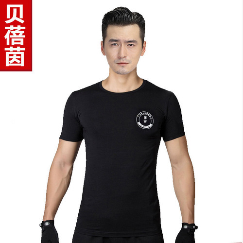 Security work clothes summer men's short-sleeved T-shirt summer thin black uniform summer special training training suit