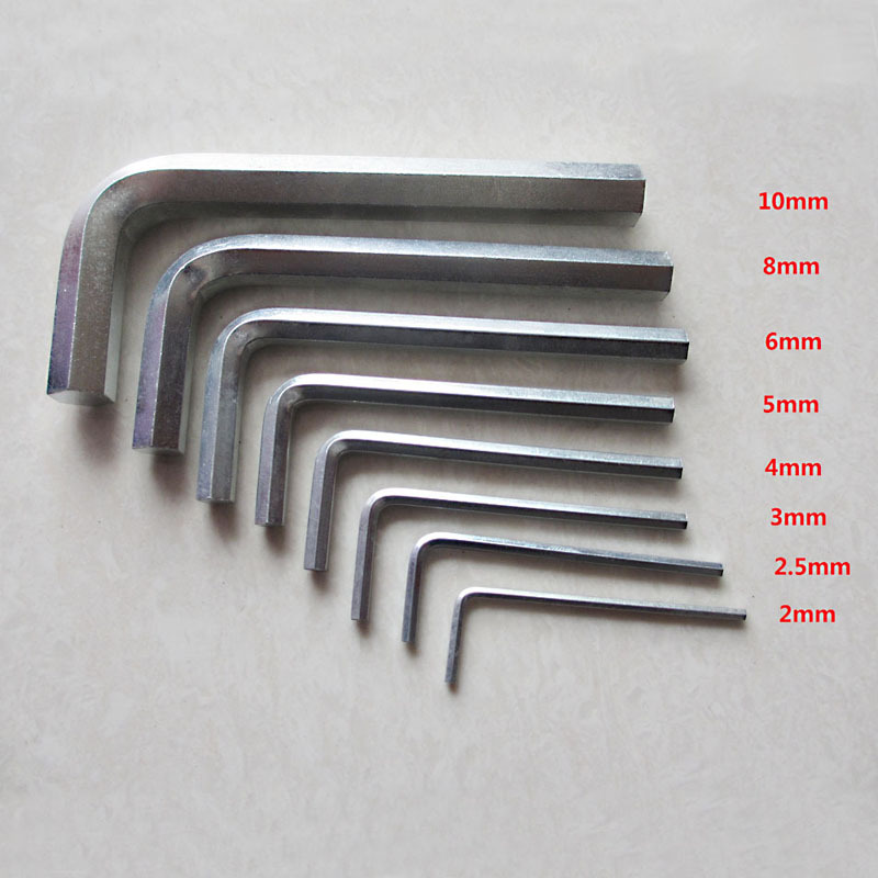 优惠批发L型内六角扳手 7字自行车童车配套带十字内6角