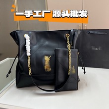 托特包Y家经典大菱格水桶女包百搭双C香风小购物袋链条包单肩