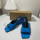 2324 New French Summer High Heels Women's Shoes Thick Heels with Blue Open Toe Fashion Back Air High Sandals for Women