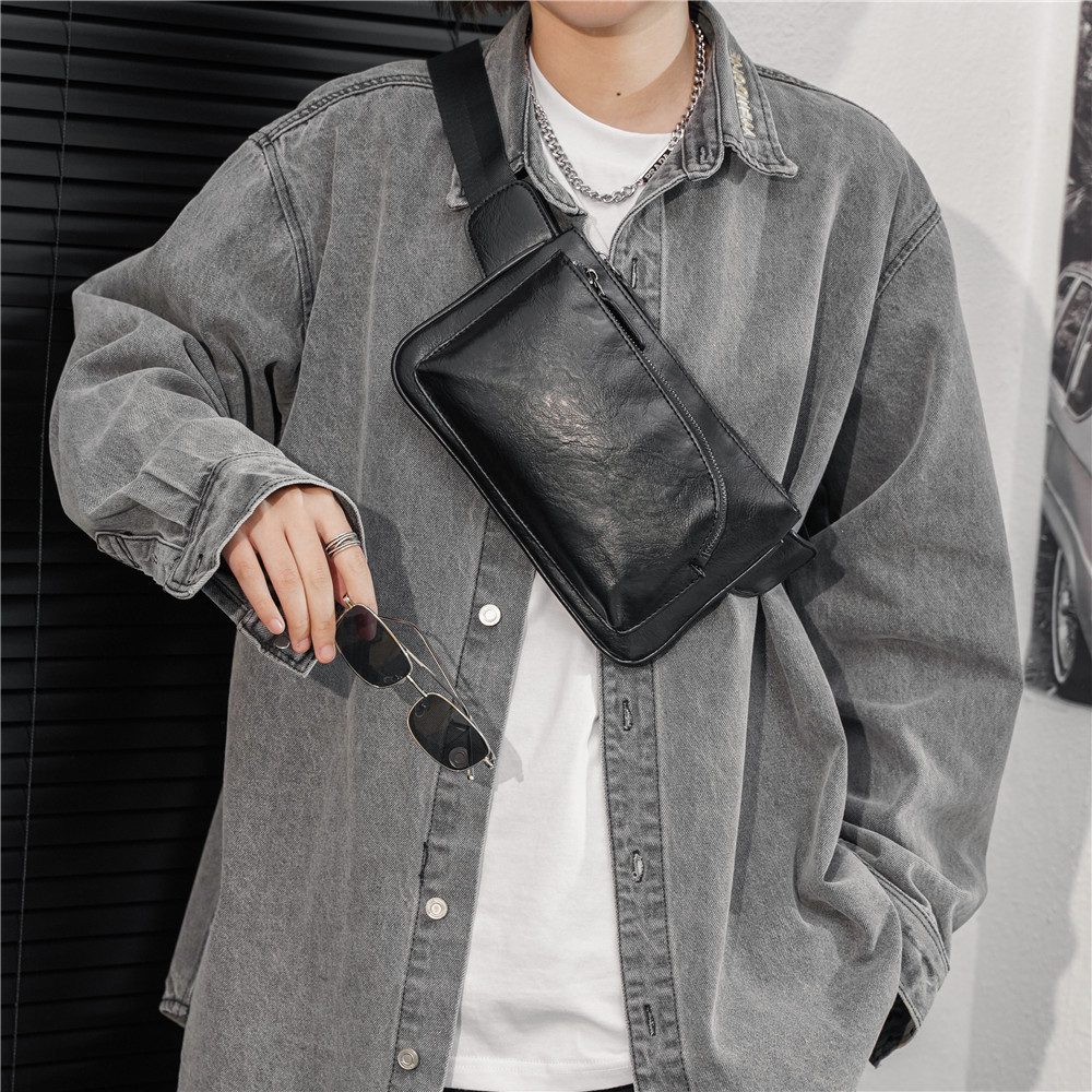 Umhängetasche für Herren, lässige Mode, hochwertige Brusttasche, große Kapazität, trendige Einzelschulter-Herrentasche_voghion.com