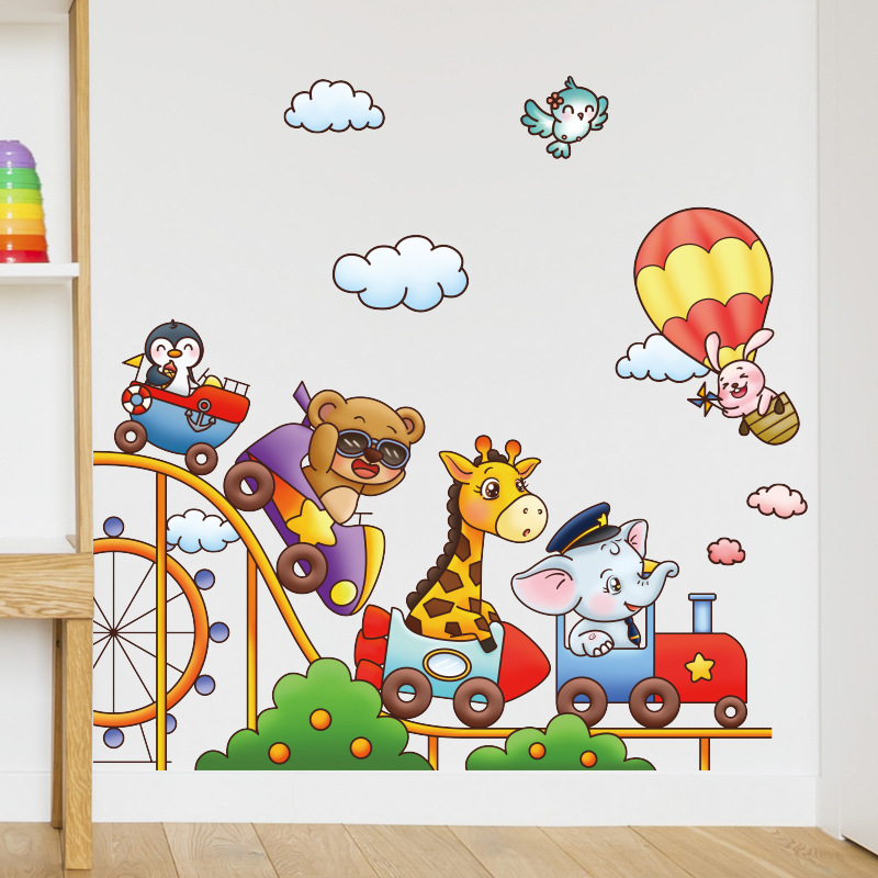 Creative Cartoon Wall Decorations Self-adhesive Stickers Children's Room Kindergarten Wall Decorations Self-adhesive Wall Stickers