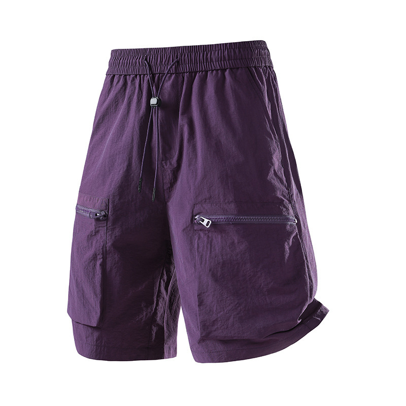 Cross-Border Wholesale Spring and Summer New Arrivals for Young and Middle-Aged Men, American-Style Drawstring Purple Work Shorts, Summer Japanese Trendy Outdoor Brand Cross-Border Wholesale Spring and Summer New Arrivals for Young and Middle-Aged Men, American-Style Drawstring Purple Work Shorts, Summer Japanese Trendy Outdoor Brand