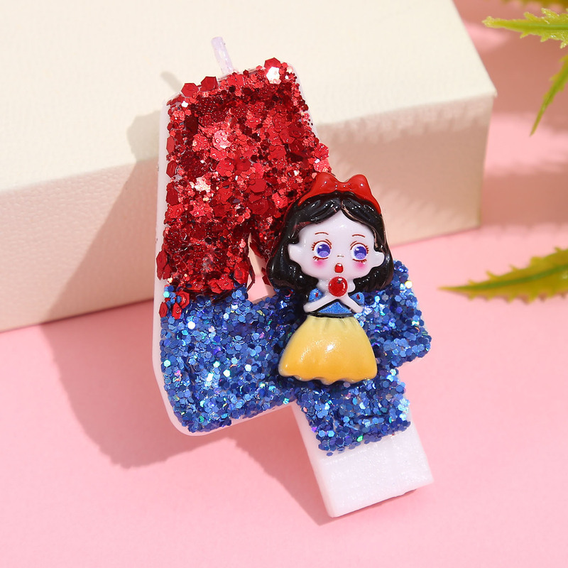 Amazon 白雪姫デジタルキャンドル青と白のカラーマッチング誕生日ケーキキャンドルクリエイティブ超光沢のあるキャンドル|undefined