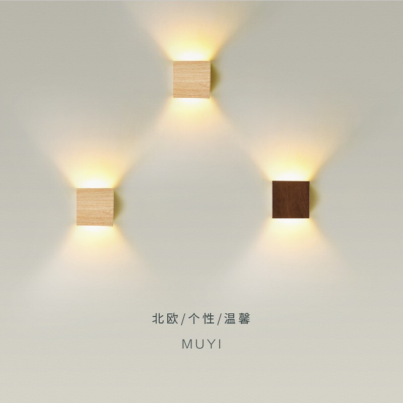 Creative wood grain wall lamp up and down luminous art background aisle corridor porch stairs balcony wall atmosphere lamps Creative wood grain wall lamp up and down luminous art background aisle corridor porch stairs balcony wall atmosphere lamps