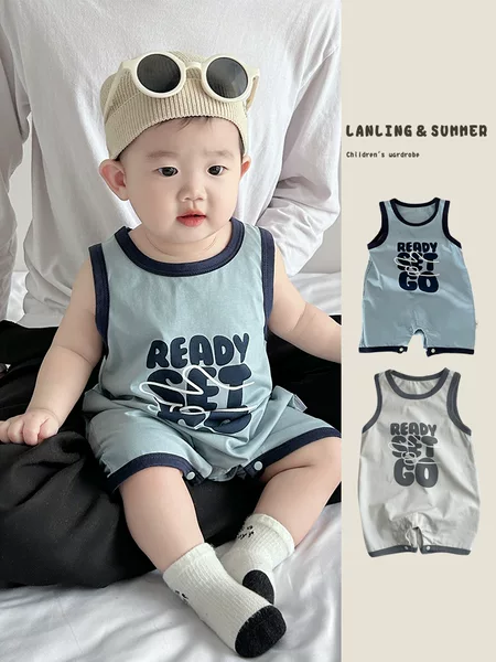 Baby jumpsuit summer thin Korean-style men's baby clothes summer cool vest for newborn children summer climbing clothes