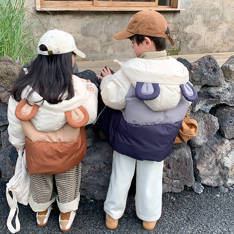 Amazonas ropa infantil 2025 nuevo chaqueta de pluma para niños ropa de algodón coreana para niños y niñas ropa de algodón de dibujos animados chaqueta de niños