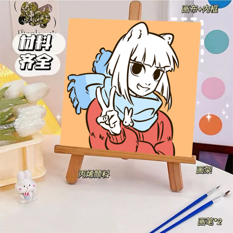 宮崎駿デジタル油絵DIY手描きぬりえ夏目友人帳ポニョ二次元アクリル画インスタ風|undefined
