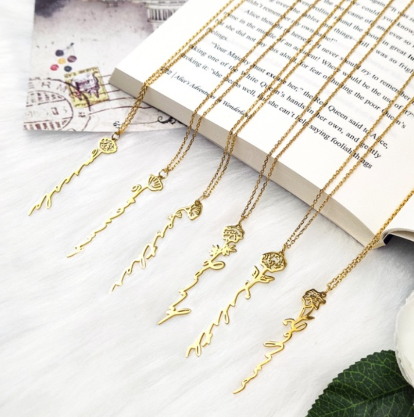 Fashion Simple Style Flower Stainless Steel Plating Necklace