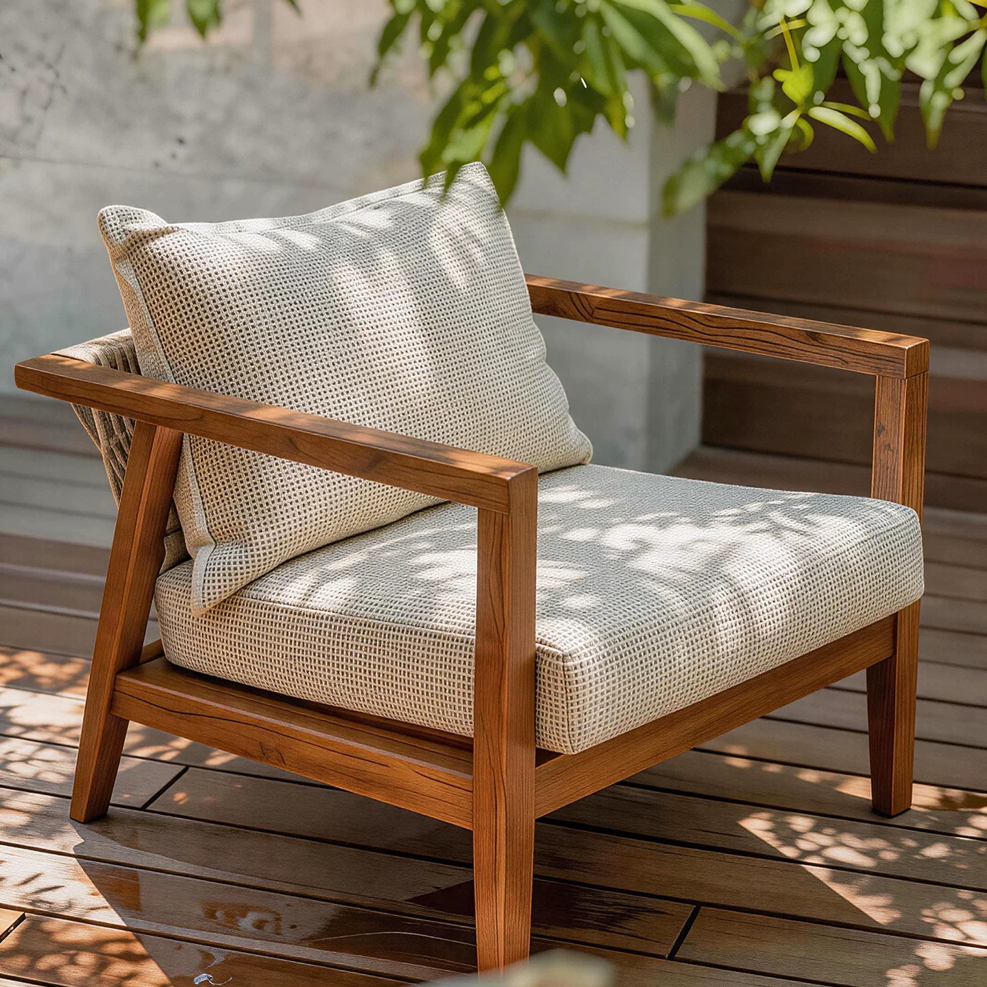 Beige Outdoor Pillow
