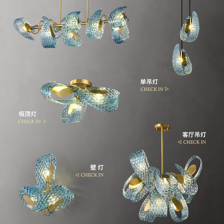 Luz de alta gama de lujo creativo especial en forma de Casa comedor dormitorio Hotel comedor Mesa decoración espectro completo protección para los ojos araña de cobre