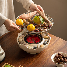 苏打釉插电围炉煮茶套装 网红烤火炉家用烧水壶陶壶罐罐壶 电陶炉