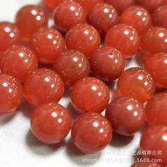 天然紅瑪瑙単珠半孔無孔全孔紅紅玉髄通孔円珠ヘアピンdiy部品散珠