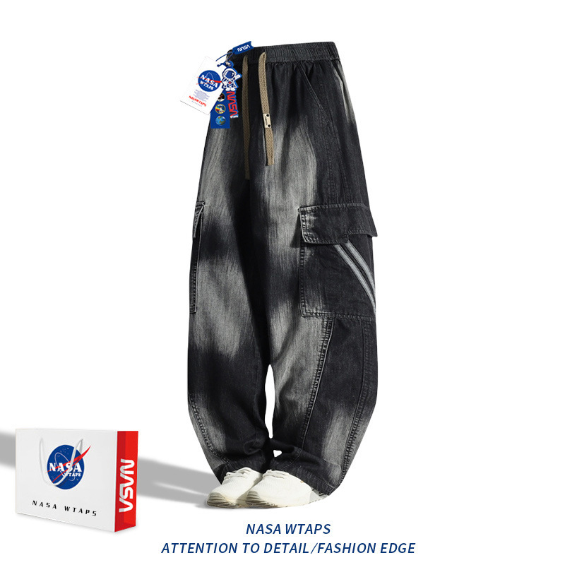 NASA ABOUT美式假两件polo衫卫衣牛仔裤套装男款秋季潮休闲两件套|undefined