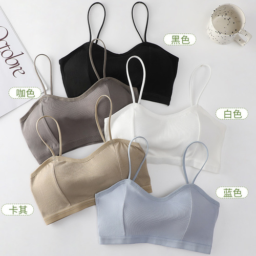 New product, fixed cup, beautiful back, small camisole, no steel ring, chest-wrapped all-in-one bra, inner anti-exposure girl underwear