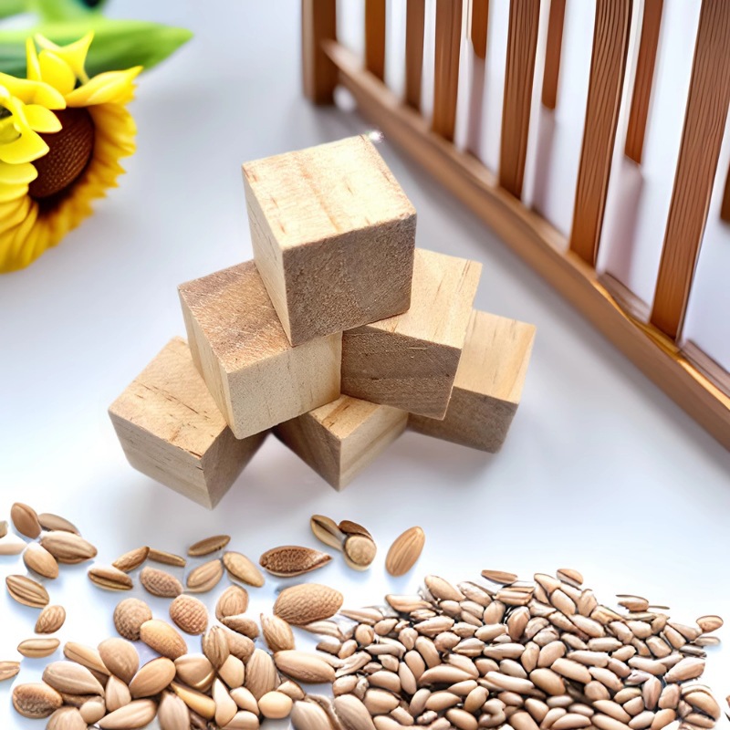 Juguete de hámster pequeño bloque de madera de pino bricolaje cubo de madera creativo oso dorado loro mordiendo los dientes pequeño juguete para mascotas