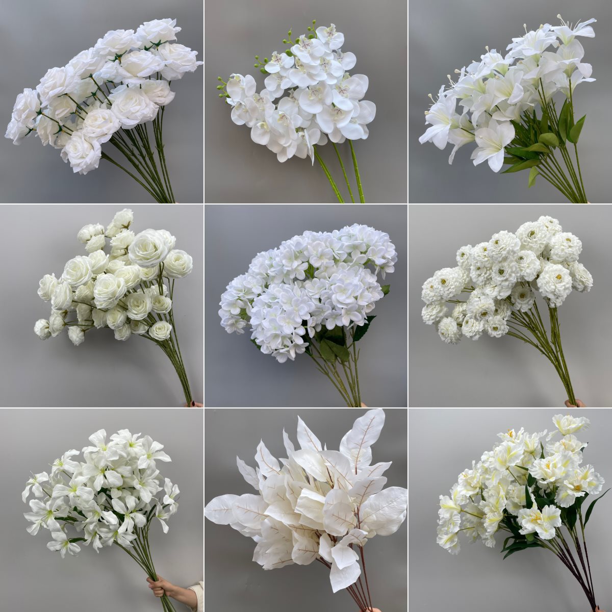 White Series Artificial Flower Wedding Silk Flowers Decorati