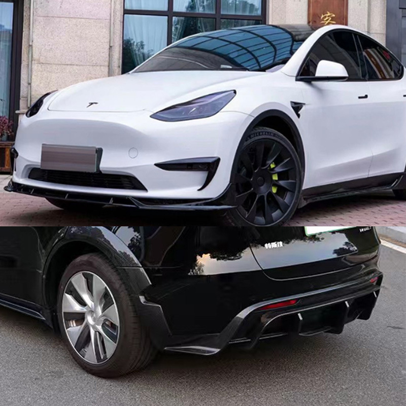 Suitable for Tesla ModelY front lip side skirt rear lip tail shutter leaf plate air knife front bar air knife
