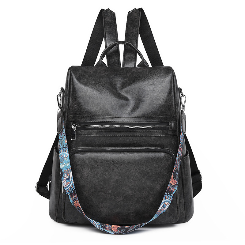 Especial transfronteriza 2024 Nueva Mochila de cuero suave de las mujeres del estilo coreano mochila de viaje antirrobo multifuncional retro de moda