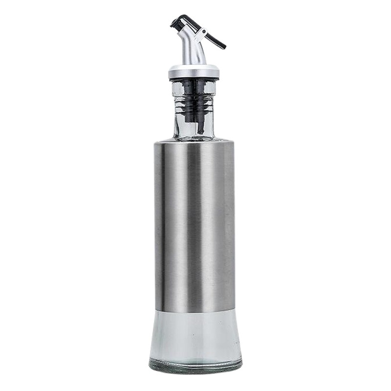 Aceitera de Vidrio con Dosificador de Acero Inoxidable para Cocina