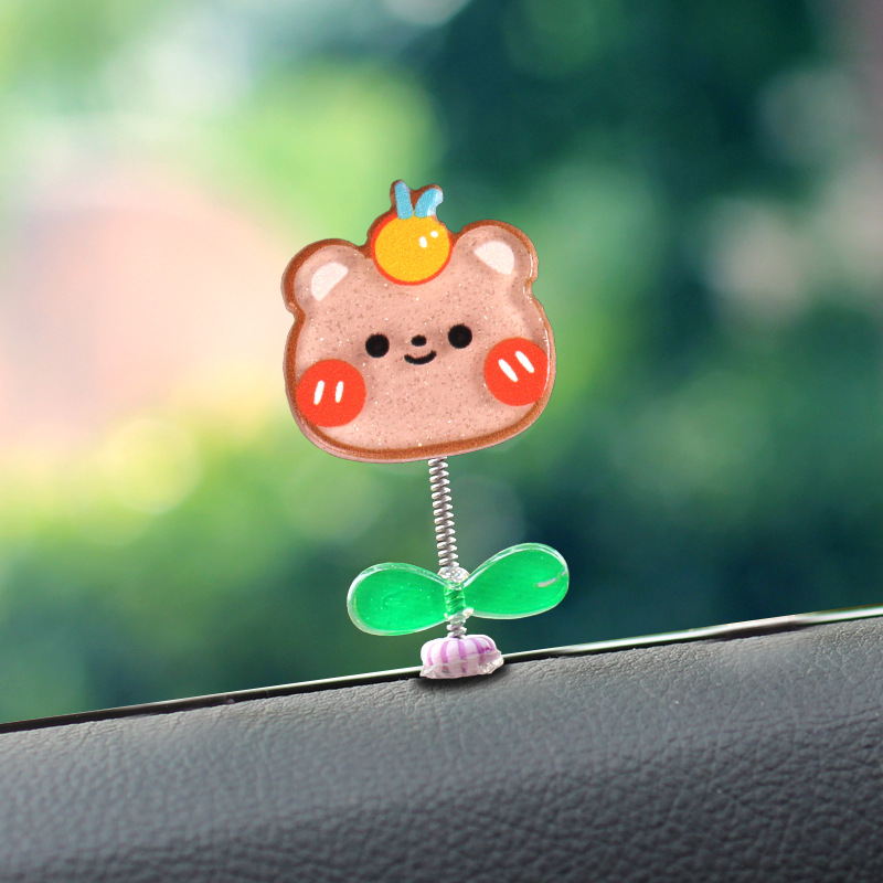 Adornos pequeños de dibujos animados lindos, decoraciones interiores de automóviles, adornos de automóviles, autos eléctricos, muñecas que sacuden la cabeza, descompresión de escritorio, celebridades de Internet