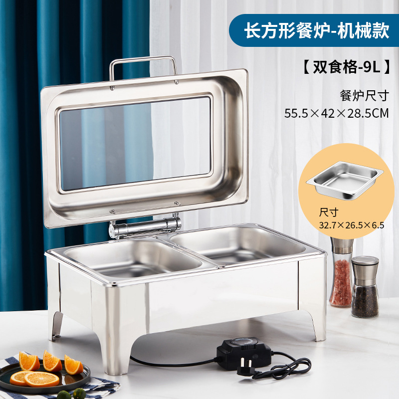 ステンレスのセルフサービスの食事炉の電気加熱の保温炉の大容量の朝食炉の新型の知能の電気の油圧の布菲の炉|undefined