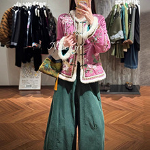 东方古韵新中式醋酸拼水貂毛加棉外套2025冬季新款复古保暖棉衣42