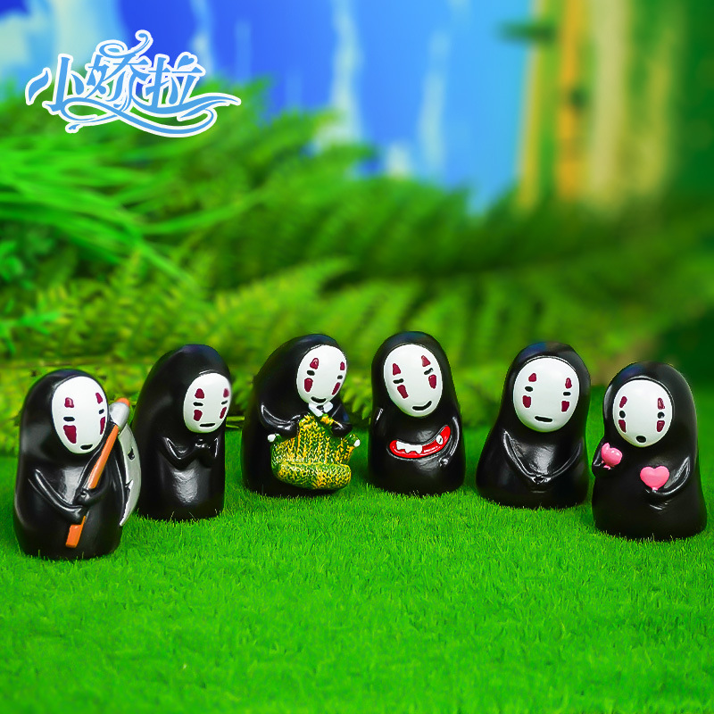 Adornos de resina para escritorio, artesanías culturales y creativas, paisajes de dibujos animados de Hayao Miyazaki, hombre sin rostro, varios micropaisajes