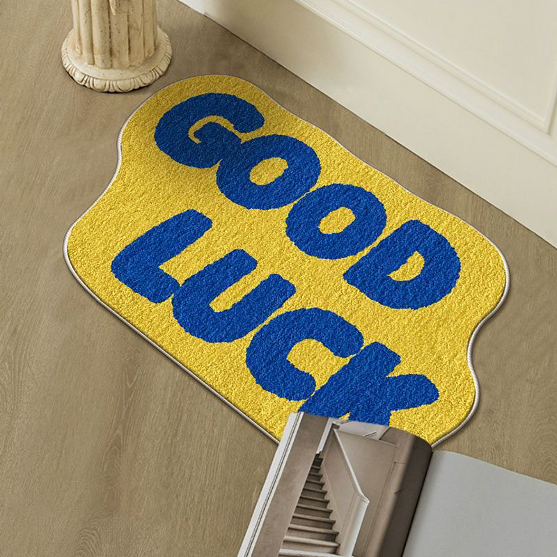 ins英文多巴胺卧室阻滑毯厂家批发客厅沙发毯家居装饰地毯潮流毯