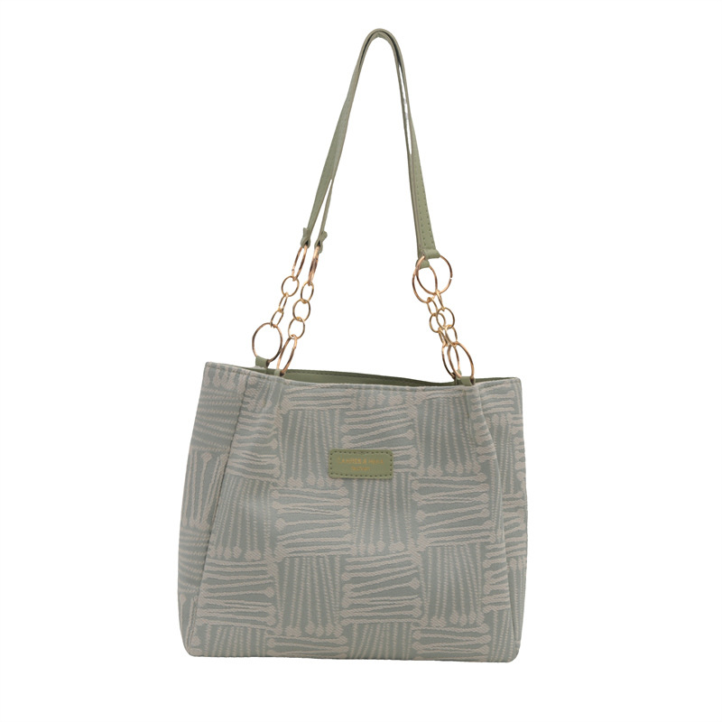 Bolso Tote simple y de gran capacidad para mujer 2024 nuevo bolso de hombro a rayas de moda coreana bolso de axila de arte relajado