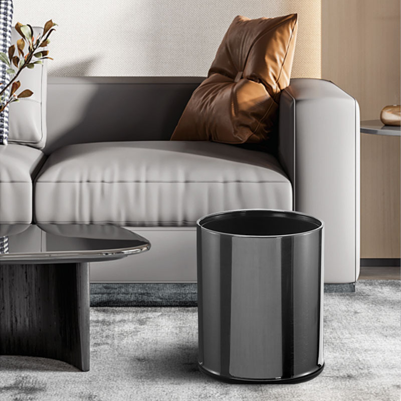 Botella de basura de acero inoxidable redonda sin tapa cocina comercial hotel centro comercial doble capa de clasificación ignífugo al aire libre se puede personalizar