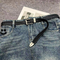 ダークレトロスタイルパンク彫刻バックル編み込みベルト男性と女性のためのクールなストリートヒップホップパーソナライズされたベルトimsトレンド
