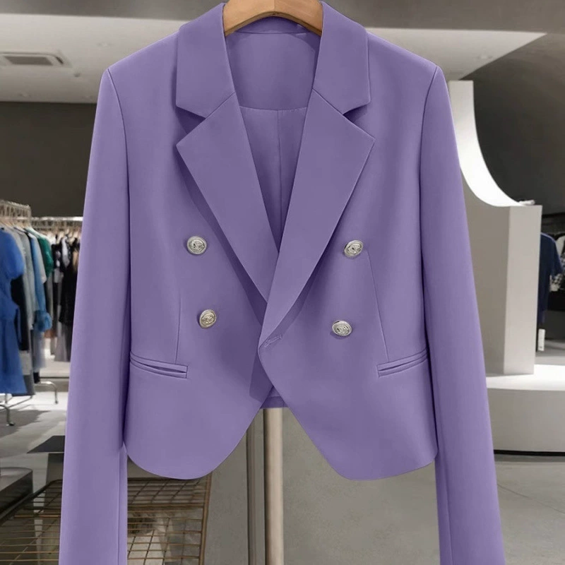 Женский короткий блейзер элегантный 2025 новый весенне-осенний повседневный костюм в западном стиле топ малый размер