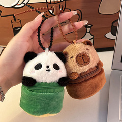 漫画カピバラ小銭入れかわいいぬいぐるみペンダントカピバラ人形竹チューブレッサーパンダぬいぐるみ