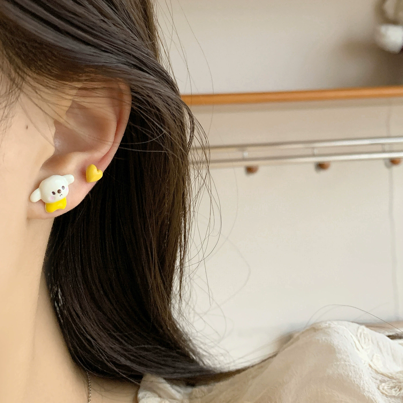 Earrings gift box, custom summer set, cartoon silver‑needle studs for elementary students