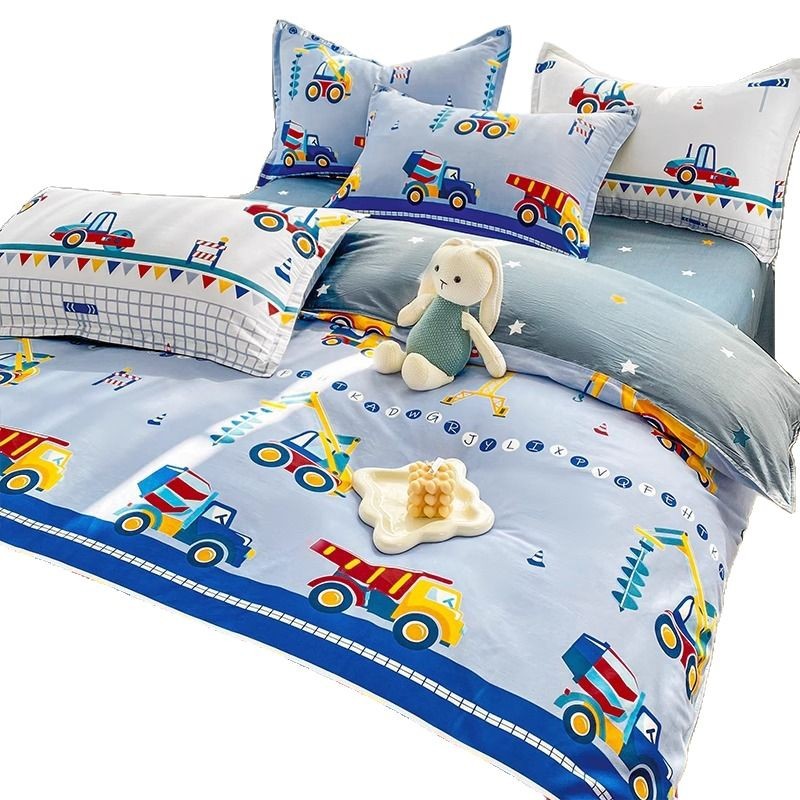 Cubierta de edredón de algodón para niños de una sola pieza 120x150x200cm Niños de jardín de infantes Coche de algodón funda de edredón para un solo niño