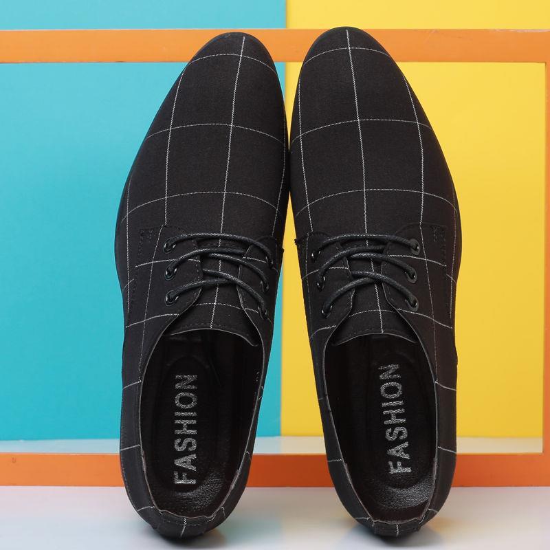 Special Clearance Autumn and Winter Men's Canvas Shoes Casual Breathable Korean Style All-match Cloth Shoes Low Top Pointed Work Shoes Trendy