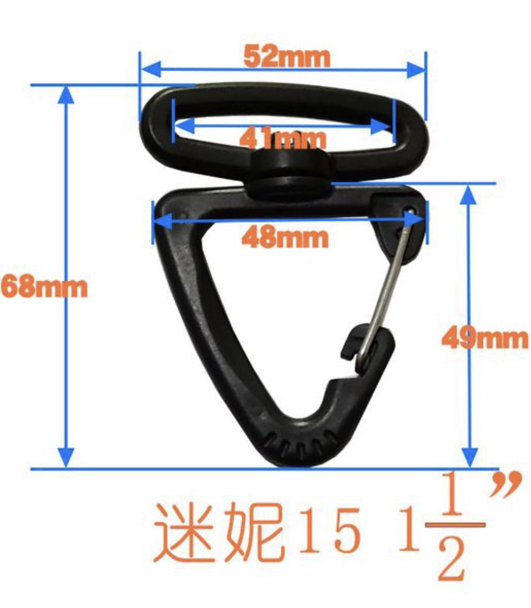 El fabricante tiene en stock accesorios para equipaje, clips de plástico para perros, ganchos giratorios, ganchos para correas de hombro, correas para mochilas y clips de gancho de hierro. image 13