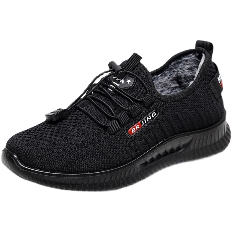 Поколение старой Пекинской тканевой обуви, женская обувь, спортивная утолщенная обувь для мам на флисовой подкладке, повседневная спортивная хлопчатобумажная обувь среднего возраста, женская