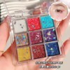 Mgl sequined eye shadow palette 9 -color glitter brilliant crystal cosmetics six -1 performance stage makeup