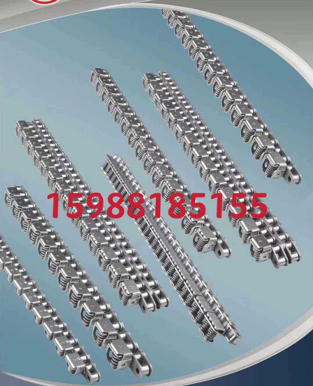 4分夹膜链条夹持链条 夹纸链条双排夹膜链碳钢镀镍平口夹08B 厂家