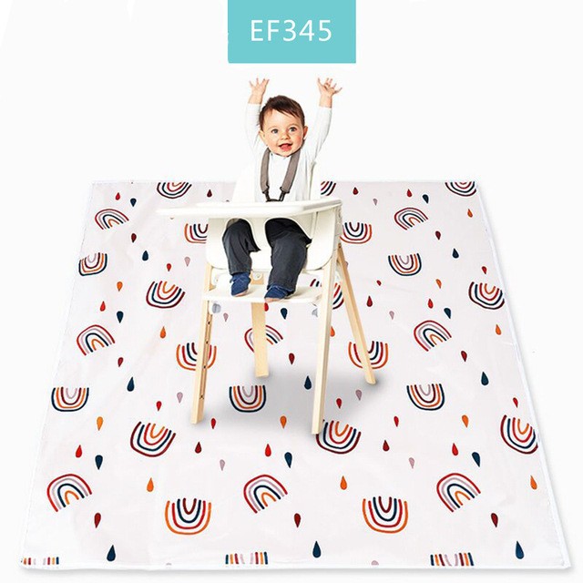 亚马逊爆款儿童高脚餐椅垫防滑地垫游戏垫野餐垫防脏防水椅子地垫