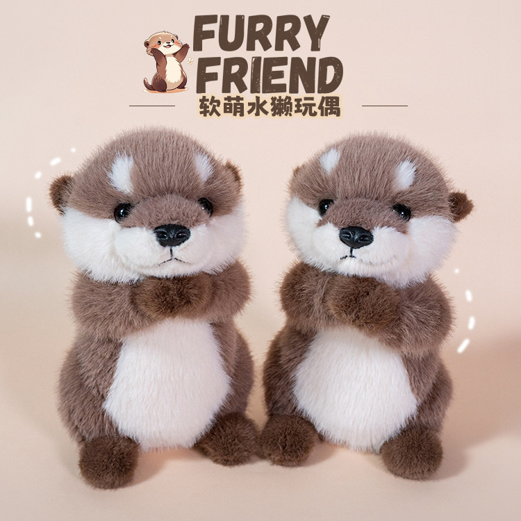 Authentic Soft Otter Plush Toy Magnetic Hugging Otter Stuffed Animal Children's Companion Doll Birthday Gift Cross-Border
