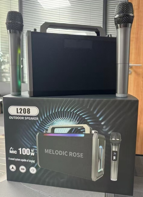 L208ブルートゥース音響ハイパワー屋外k歌サブウーファマイク付き携帯カラオケ一体型スピーカー|undefined