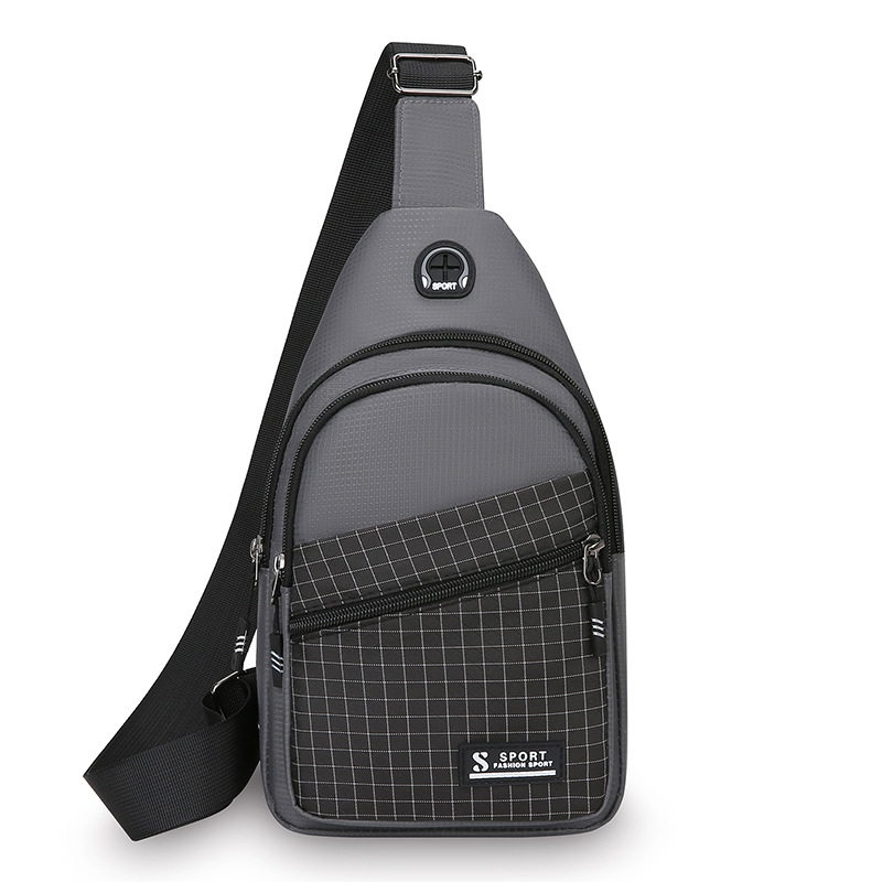 Bolso de pecho casual de hombre coreano nuevo tipo de bolso de nylon a prueba de rociadores, bolso de hombro multifuncional al aire libre