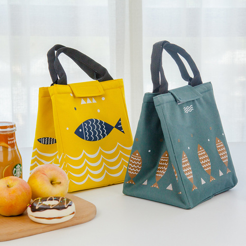 Cartoon Thick Handle Lunch Bag Oxford Cloth Insulated Bag Student Bento Bag Outdoor Preservation Lunch Bag Ice Bag