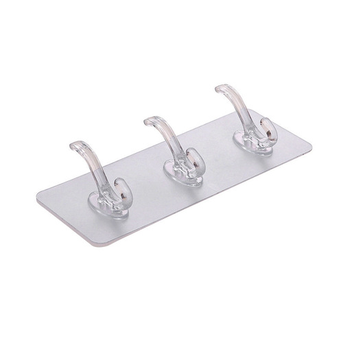 No need to punch holes, no traces, strong hooks in a row, can not fall off, conjoined load-bearing hooks behind kitchen and bathroom crystal doors